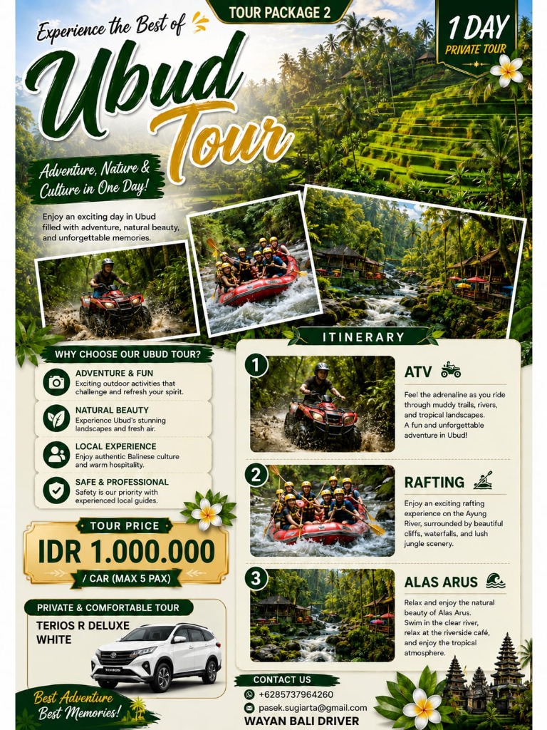 Ayung River Rafting and ATV Bali Tour